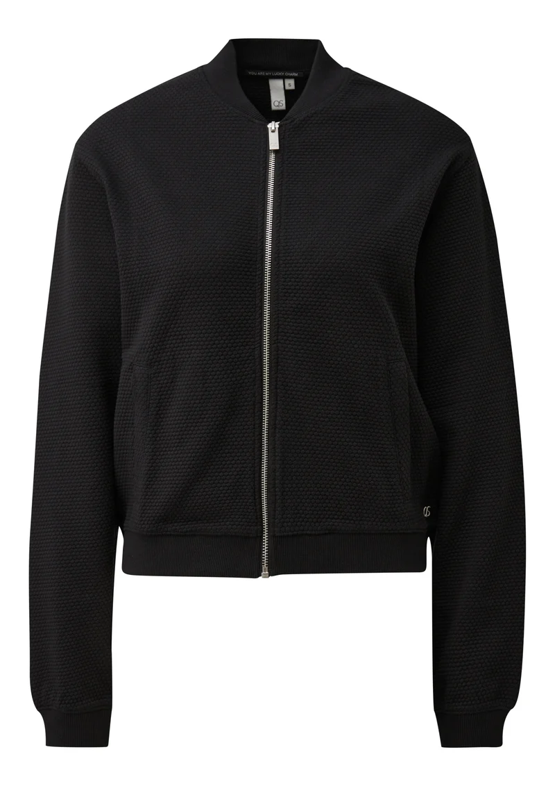 Sweatblouson aus strukturiertem Baumwollmix