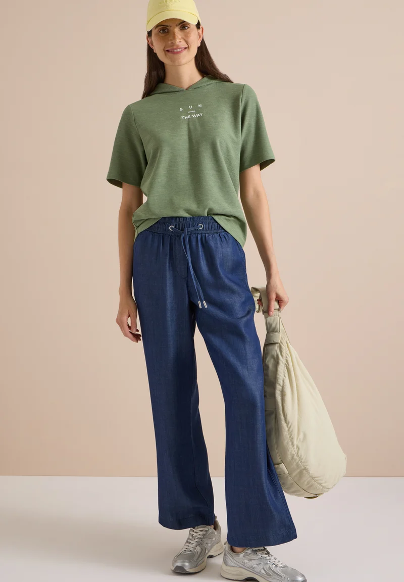 NEELE Wide Leg Hose in Denim-Optik
