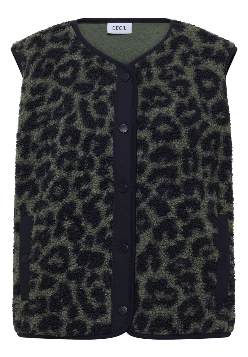 Teddy-Weste im Leo-Print