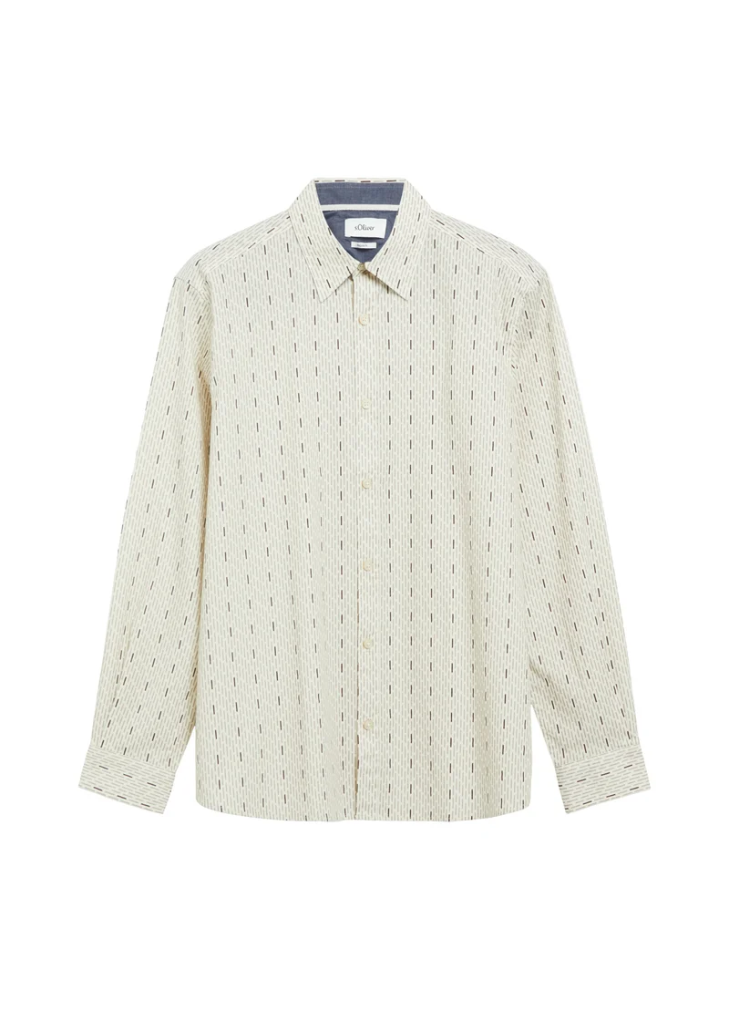 Hemd aus Baumwollstretch mit Muster in Regular Fit