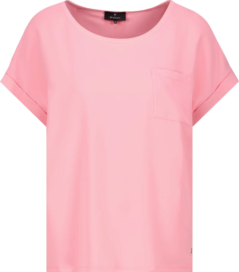 Monari Blusenshirt mit Ärmelaufschlag und Brusttasche