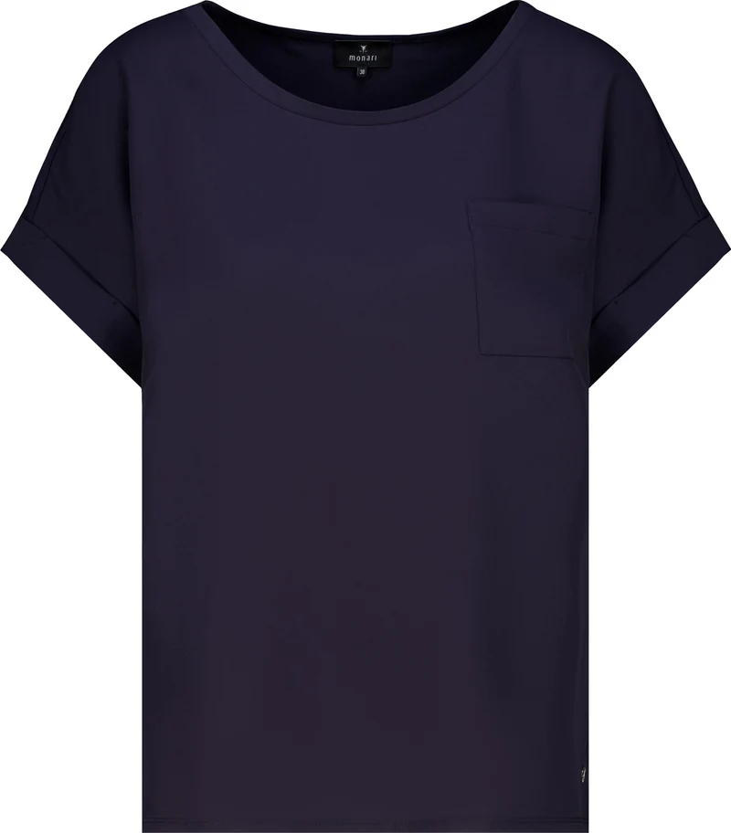 Monari Blusenshirt mit Ärmelaufschlag und Brusttasche
