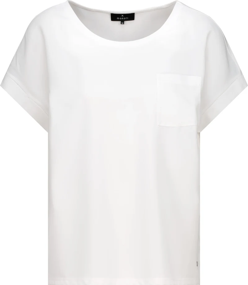 Monari Blusenshirt mit Ärmelaufschlag und Brusttasche