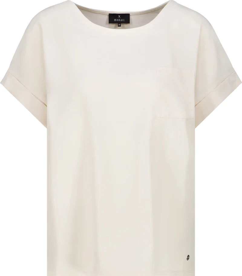 Monari Blusenshirt mit Ärmelaufschlag und Brusttasche