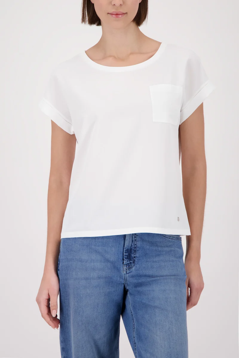 Monari Blusenshirt mit Ärmelaufschlag und Brusttasche