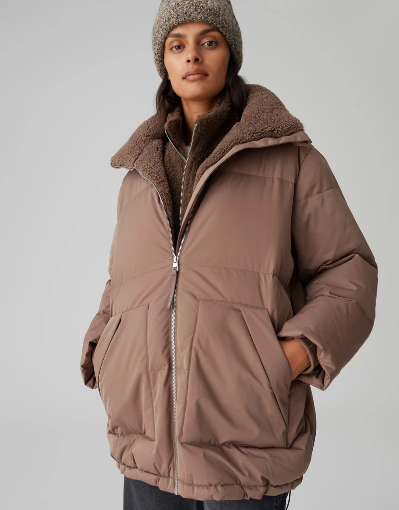 HILEEN Wintermantel mit warmer Fütterung und Loose Fit