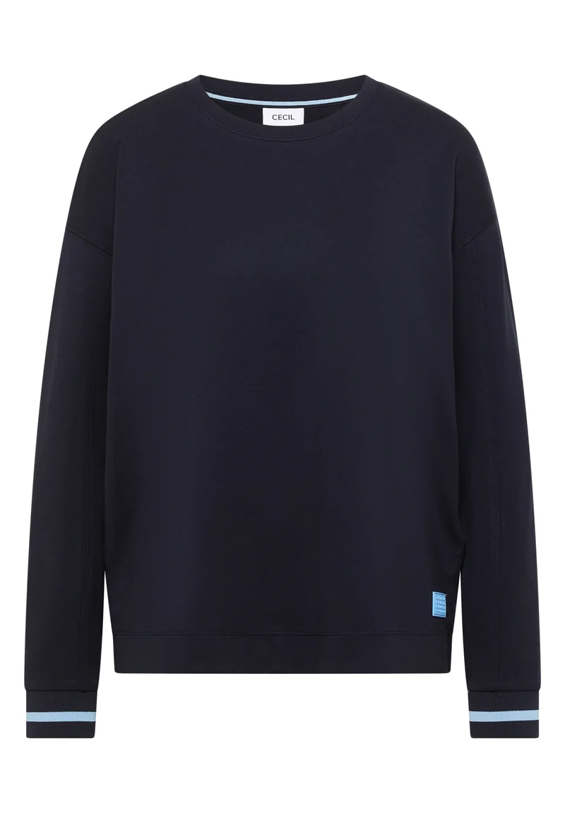 Langarm Shirt mit Rundhals und Streifendetail
