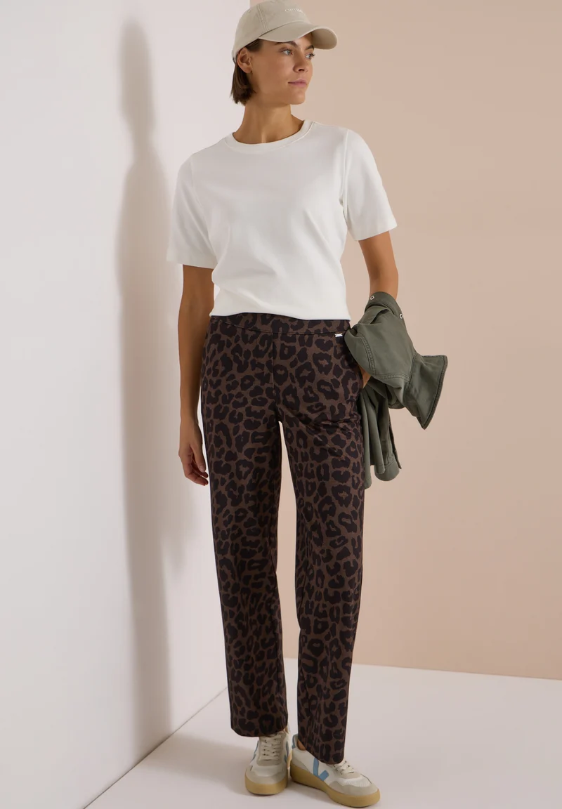 NEELE Straight Leg Hose mit Leo-Muster