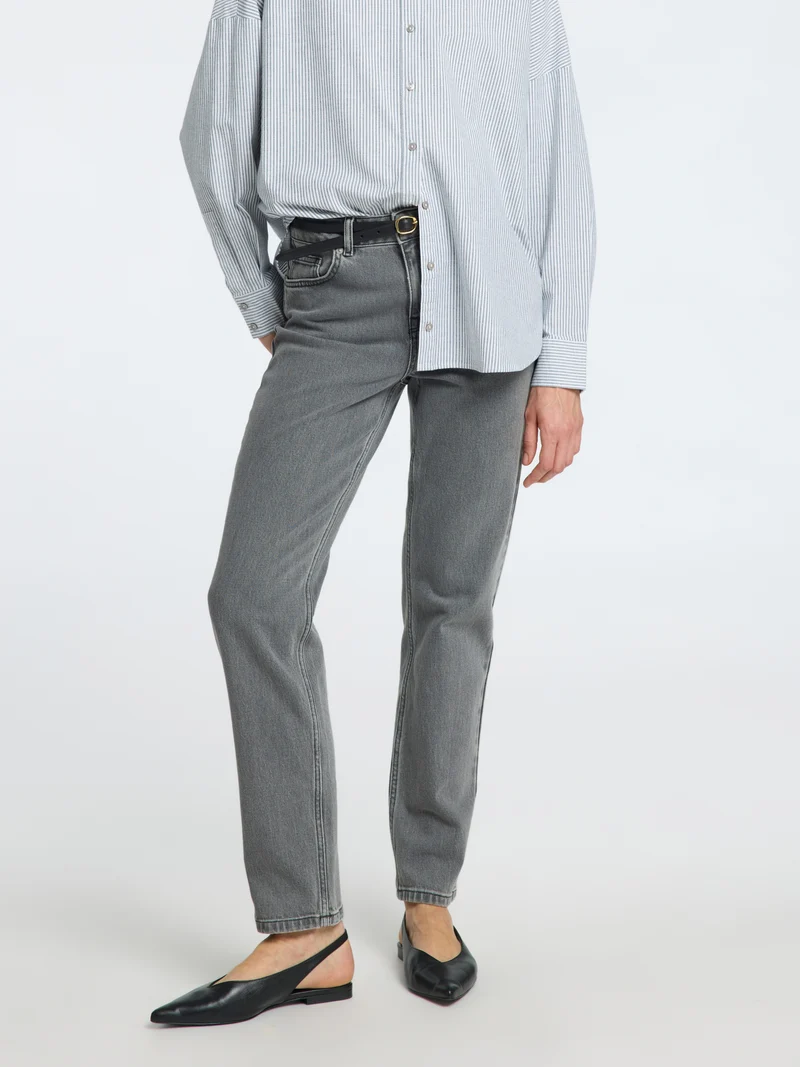 Straight Jeans mit Baumwolle und Stonewashed-Effekt