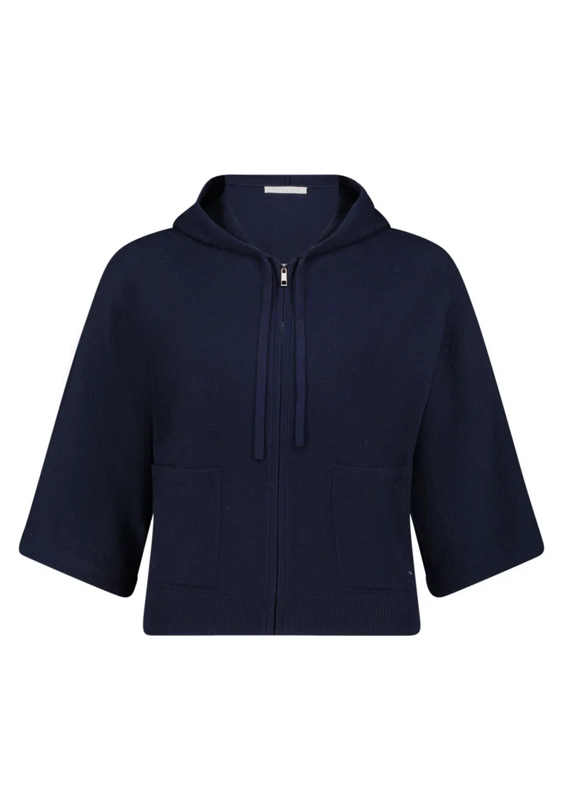 Strickjacke mit Fledermausärmeln und Kapuze