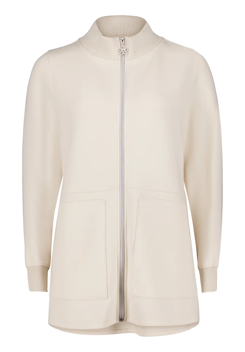 Sweatjacke mit Stehkragen und Reißverschluss