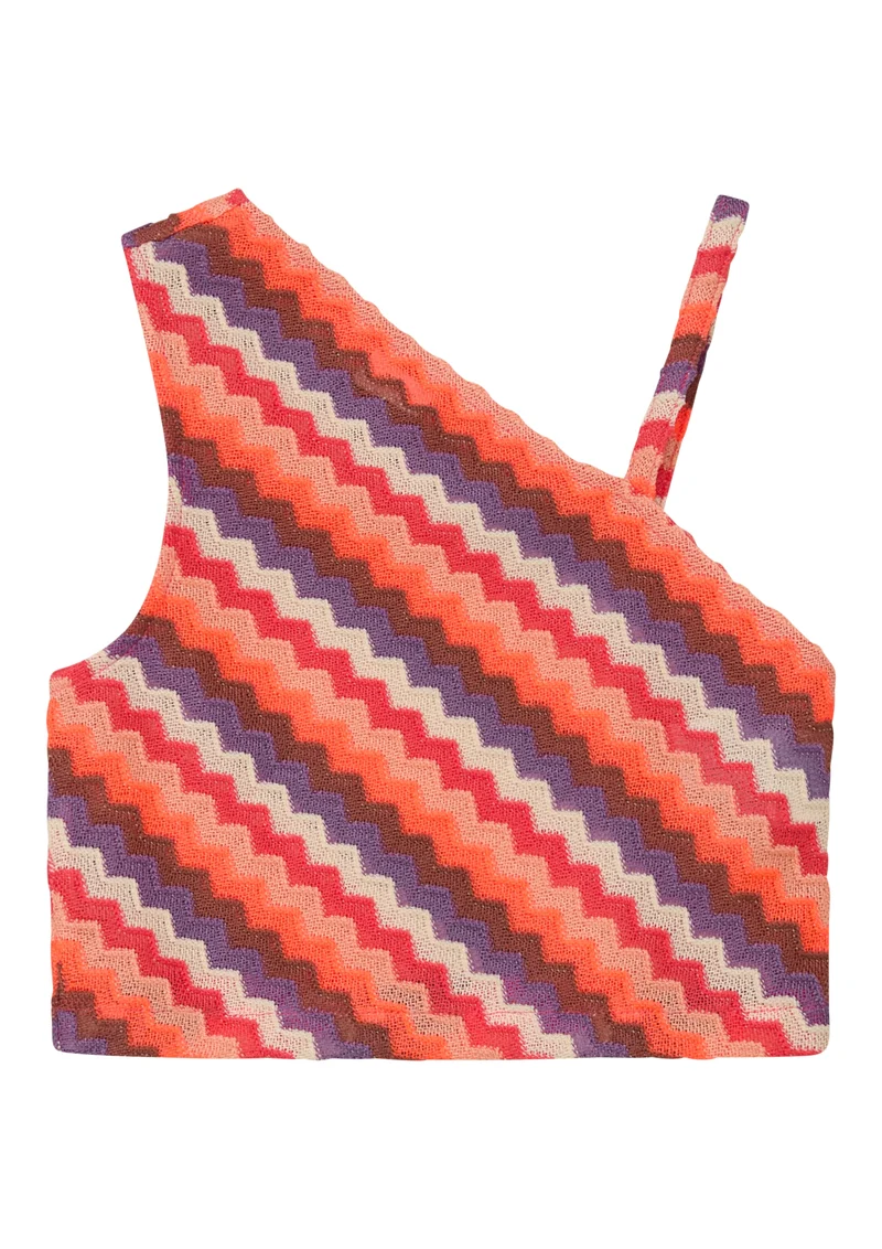 Asymmetrisches Stricktop mit Struktur