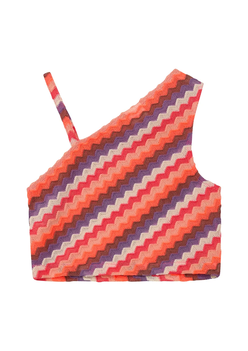 Asymmetrisches Stricktop mit Struktur