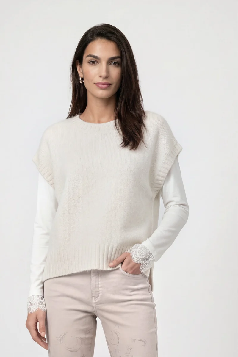 Strickpullunder mit Lurex-Glanz
