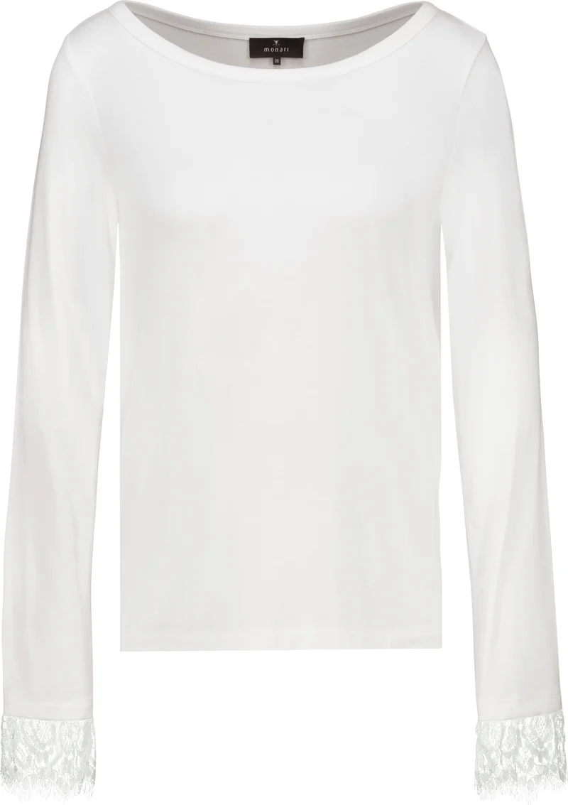 Langarmshirt mit Spitzenborte