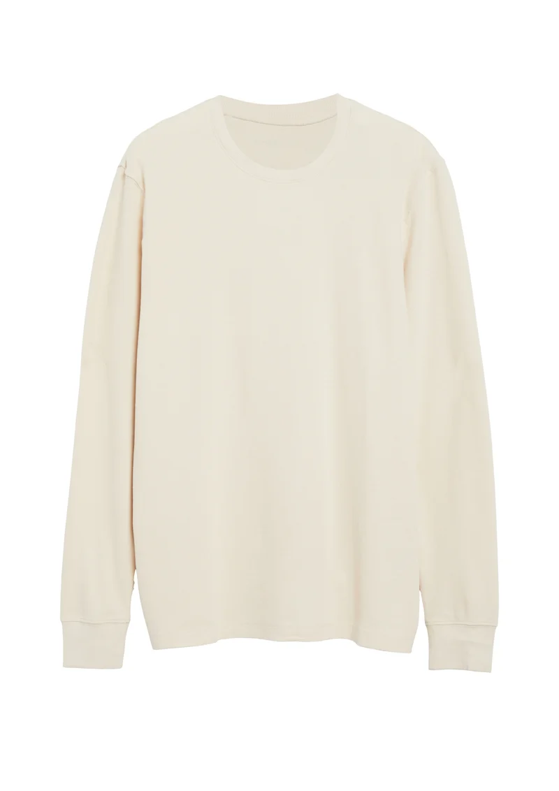 Langarmshirt aus Waffel-Jersey mit Rundhalsausschnitt