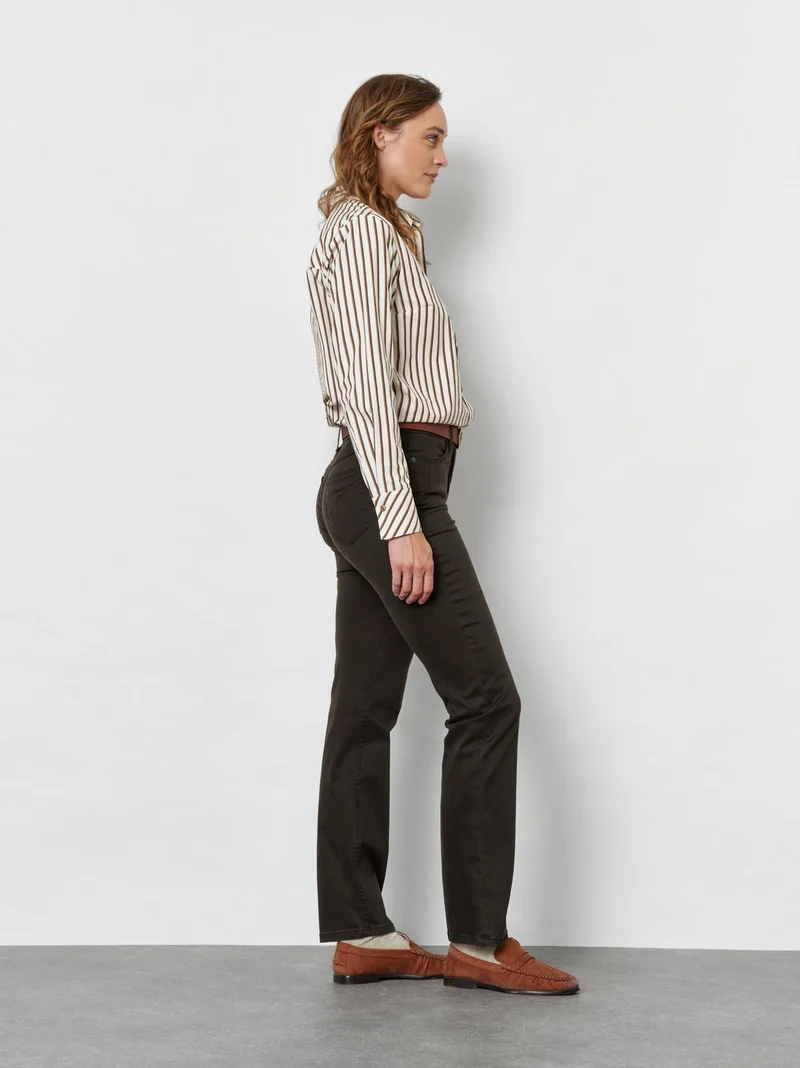 TONI High-Waist-Hose mit schmalem Bein und Baumwollsatin