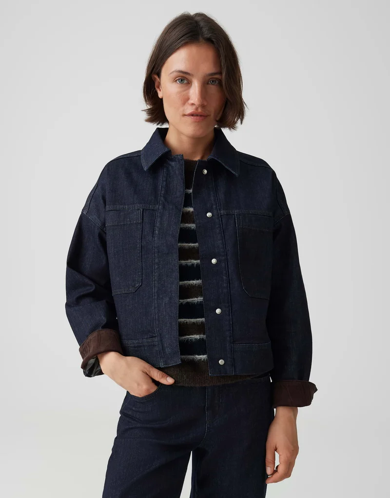 Hollins Barn Jacke aus Denim mit Corddetails