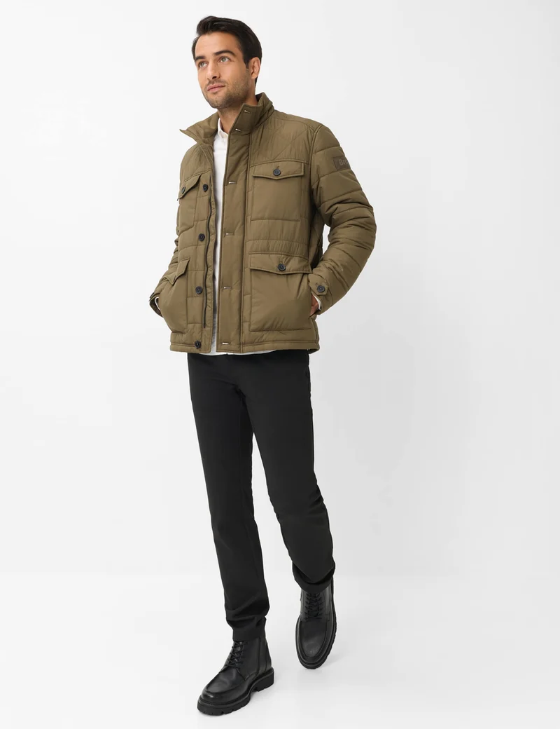 George Steppjacke mit Stehkragen und Strickeinsatz