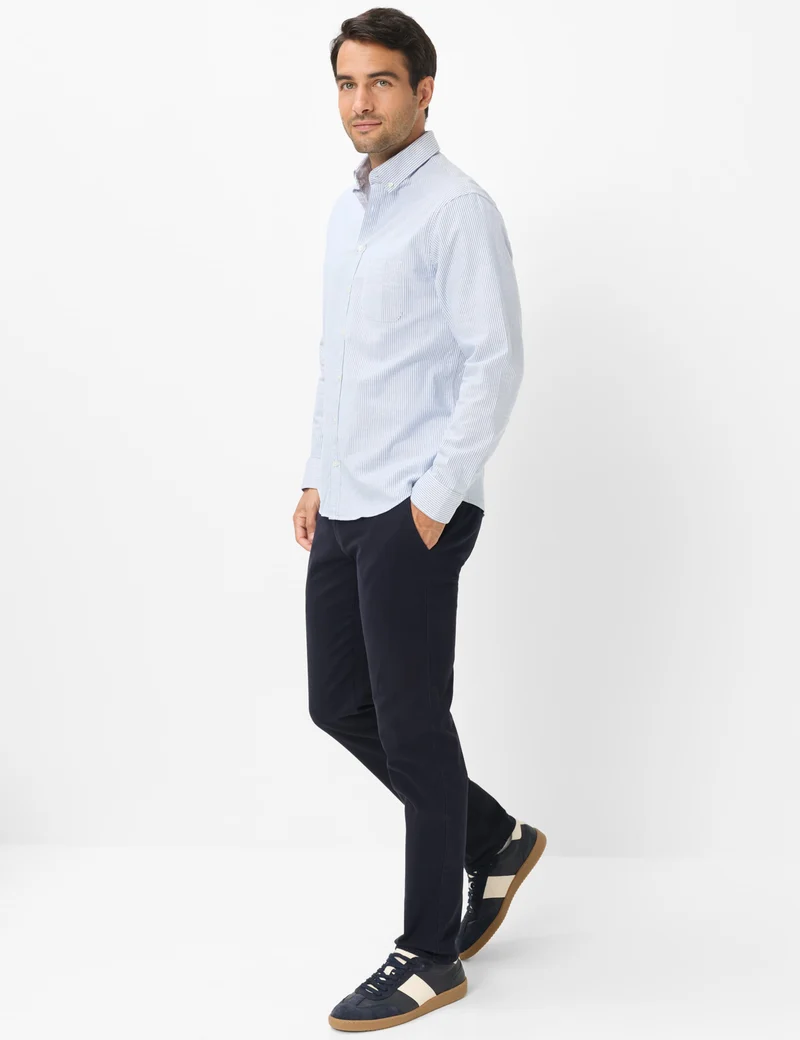 BRAX Daniel Modern Fit Streifenhemd aus elastischer Oxford-Baumwolle