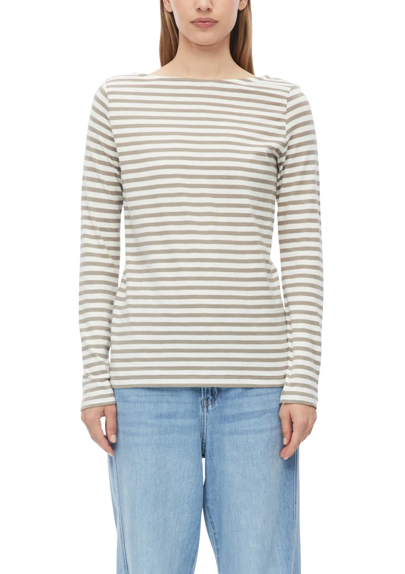 s.Oliver Langarmshirt aus Flammgarn-Jersey mit U-Boot-Ausschnitt
