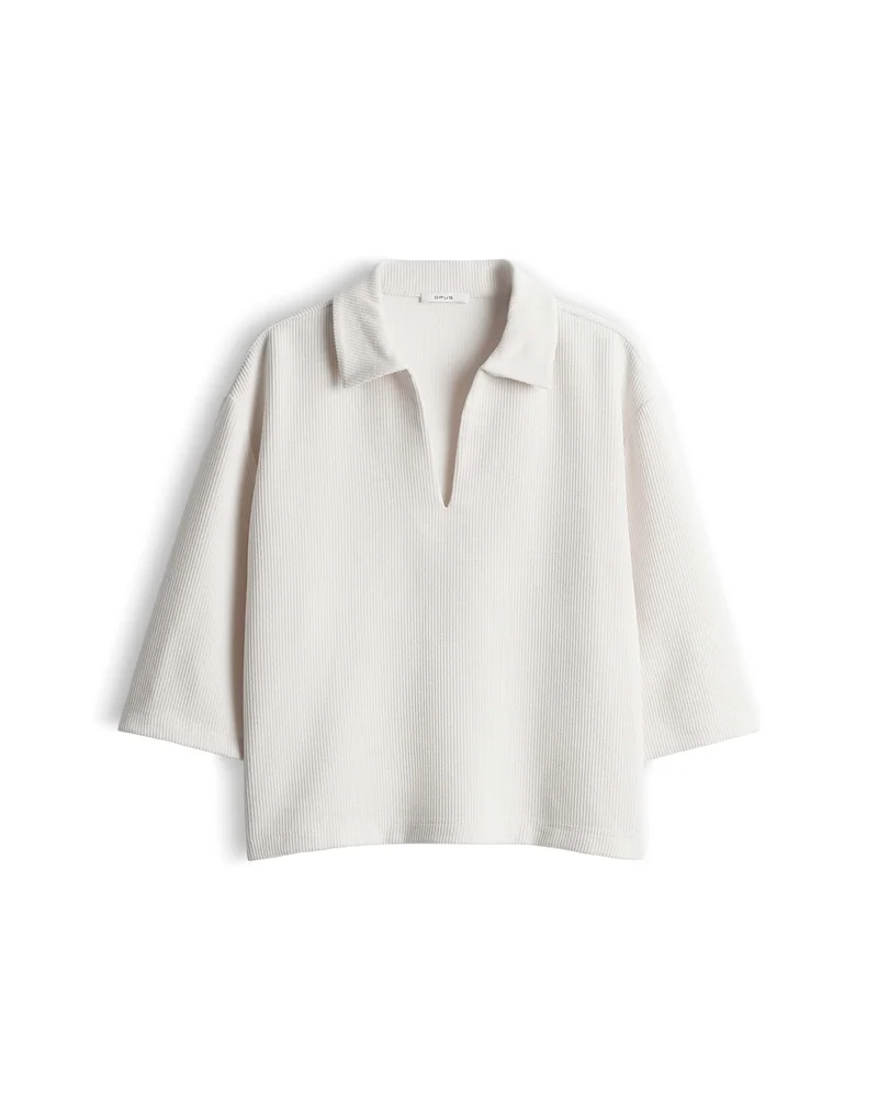 Gicky Polo-Sweat aus Cord mit 3/4-Arm