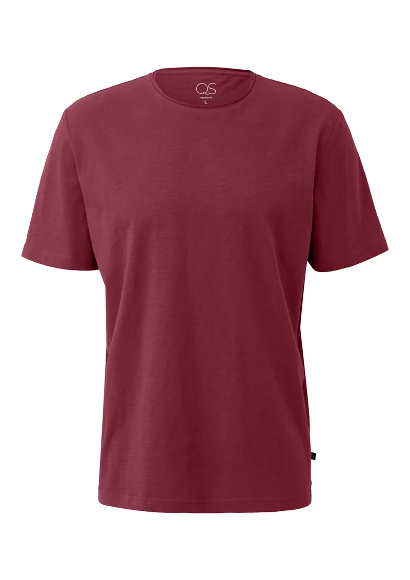 Baumwoll-T-Shirt mit Rollkanten