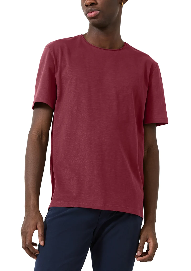 Baumwoll-T-Shirt mit Rollkanten