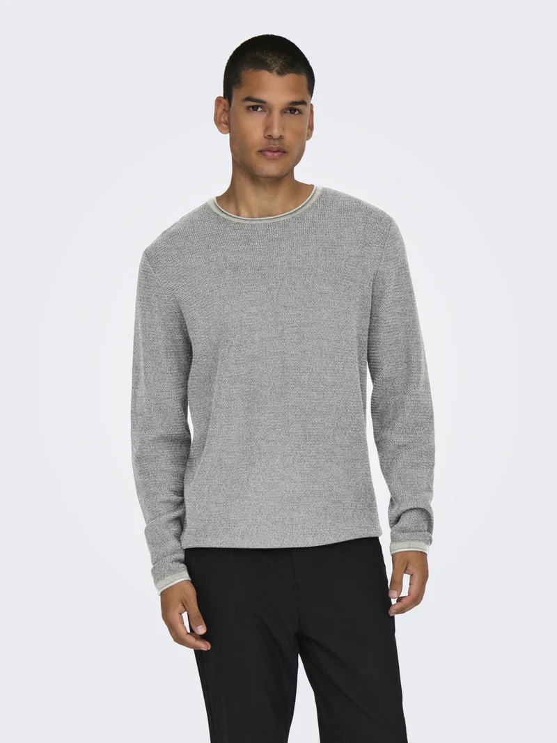 ONSERIC Strukturstrickpullover aus Baumwolle