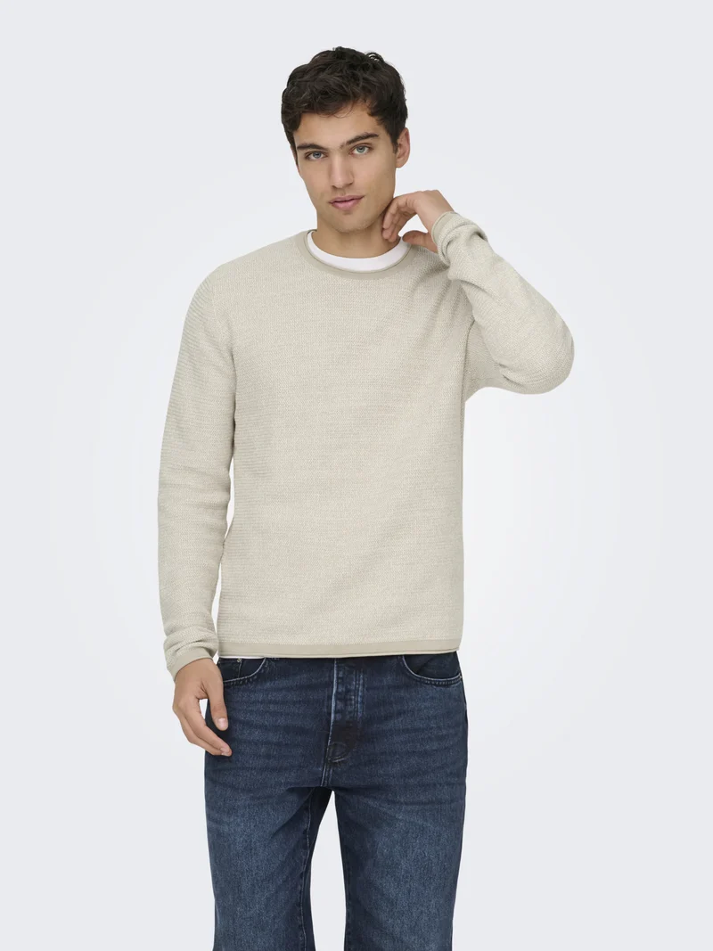 ONSERIC Strukturstrickpullover aus Baumwolle
