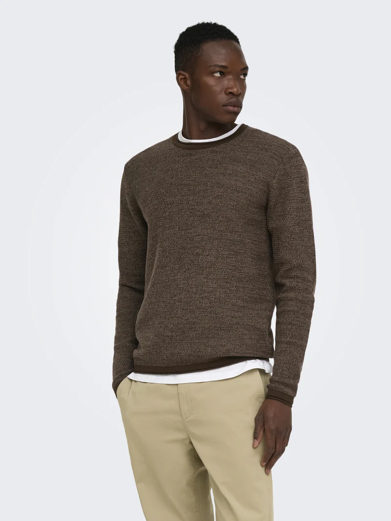 ONSERIC Strukturstrickpullover aus Baumwolle
