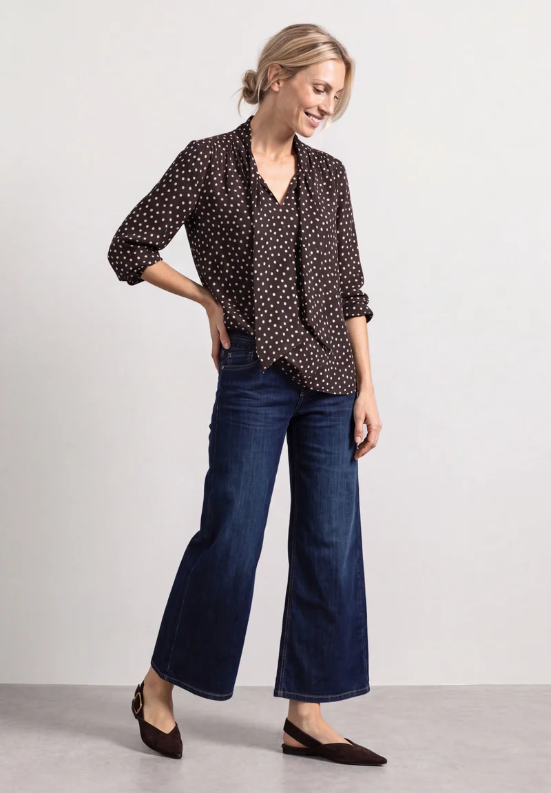 Langarm Bluse mit Schleifendetail