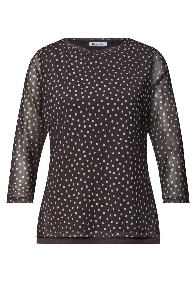 3/4-Arm Shirt aus Mesh mit Print