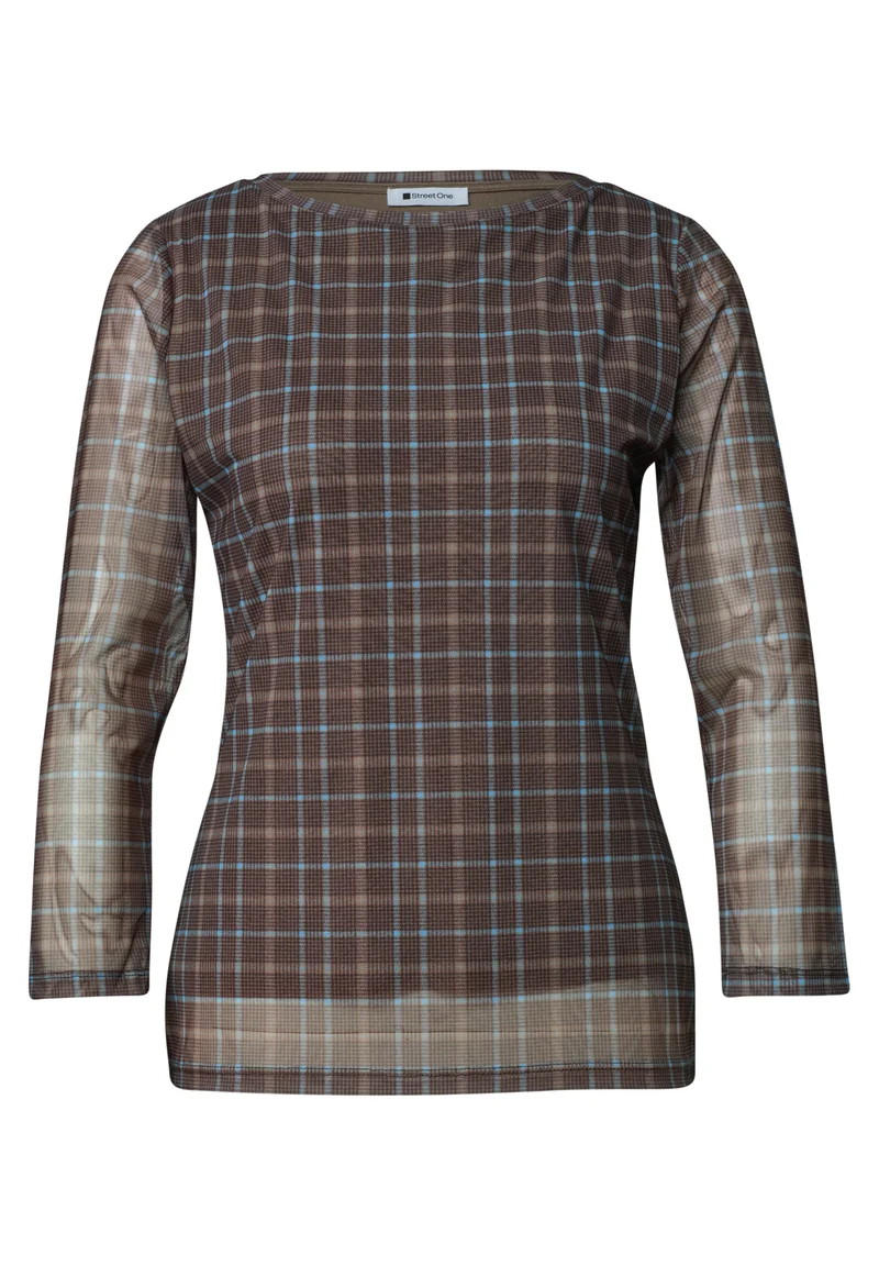 3/4-Arm Shirt aus Mesh mit Print
