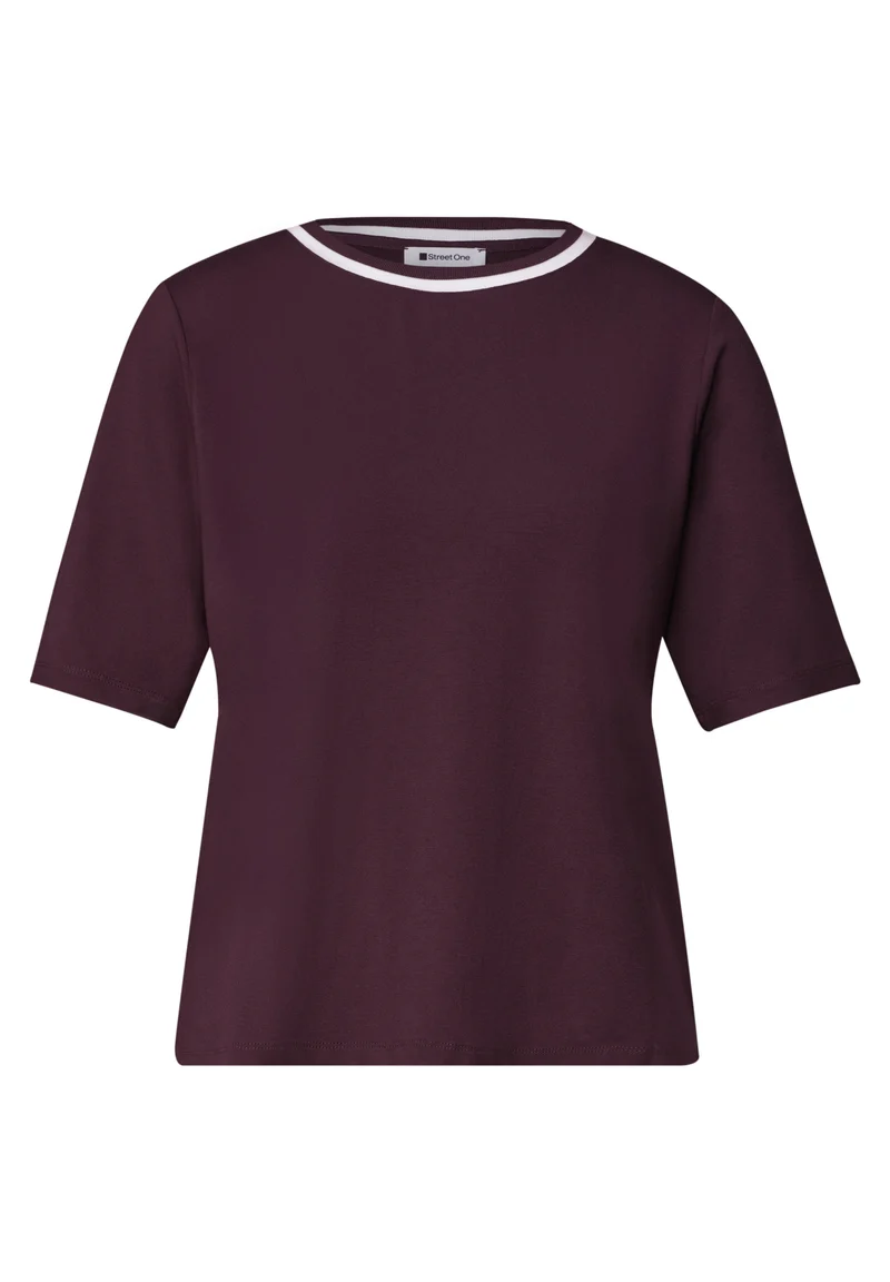 T-Shirt mit Rundhals und Kontrastdetail