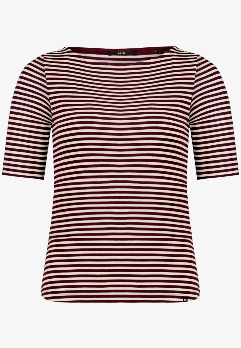 Ringelshirt mit U-Boot-Ausschnitt aus Baumwolle