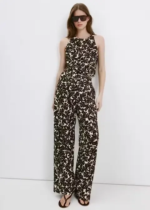 JAMIE Gerade Hose mit floralem Print