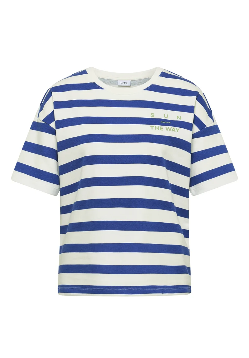 Jerseyshirt mit Streifen und Wording-Detail