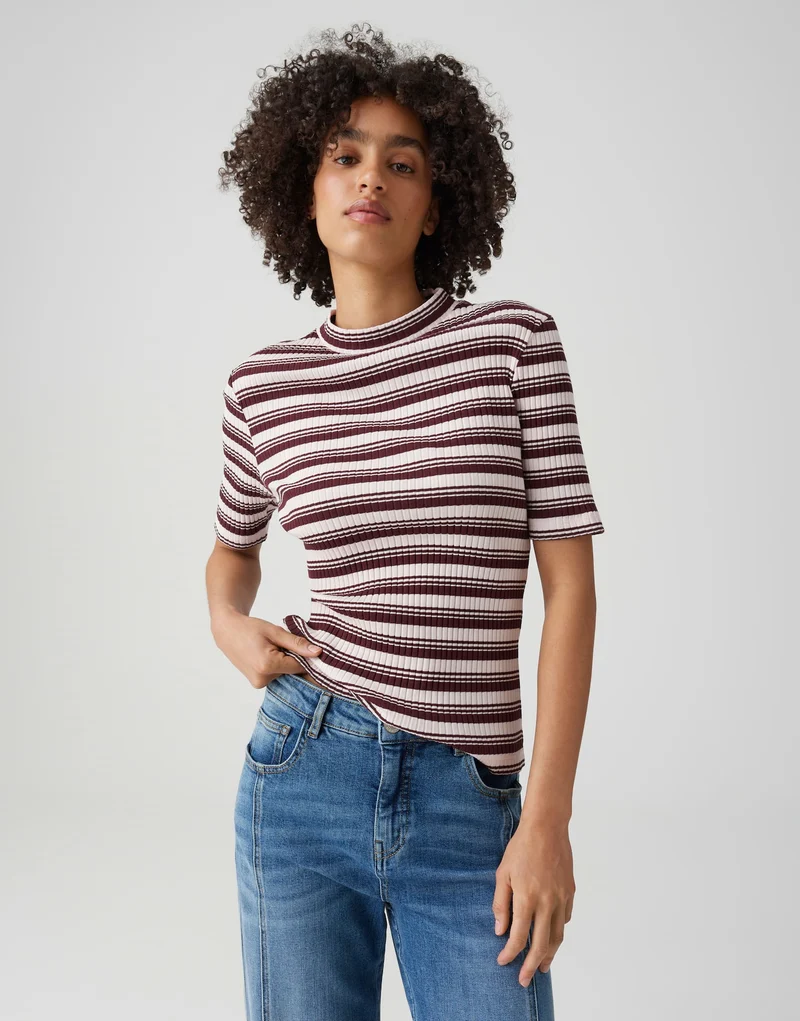 SOKIRA Gestreiftes Rippshirt