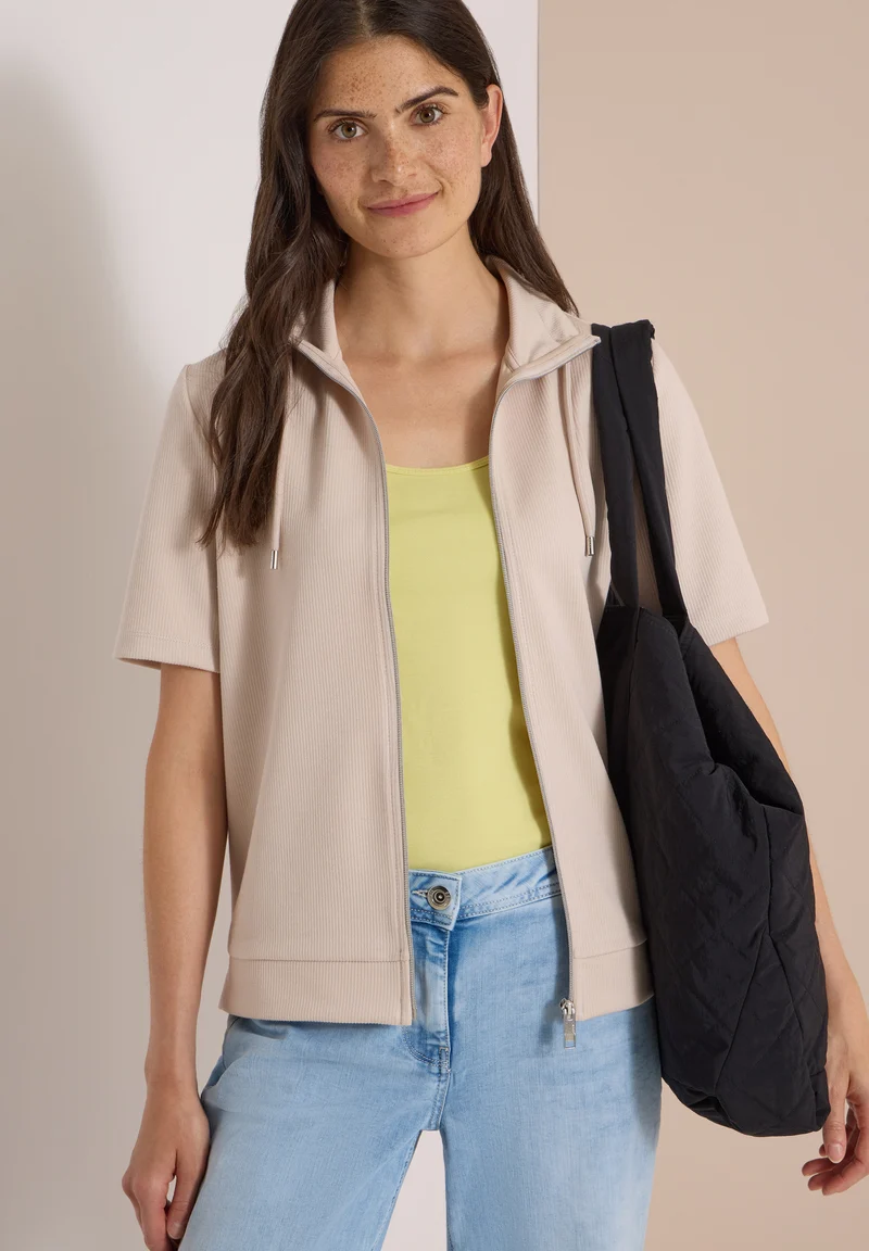 Kurzarm-Jerseyjacke mit Struktur