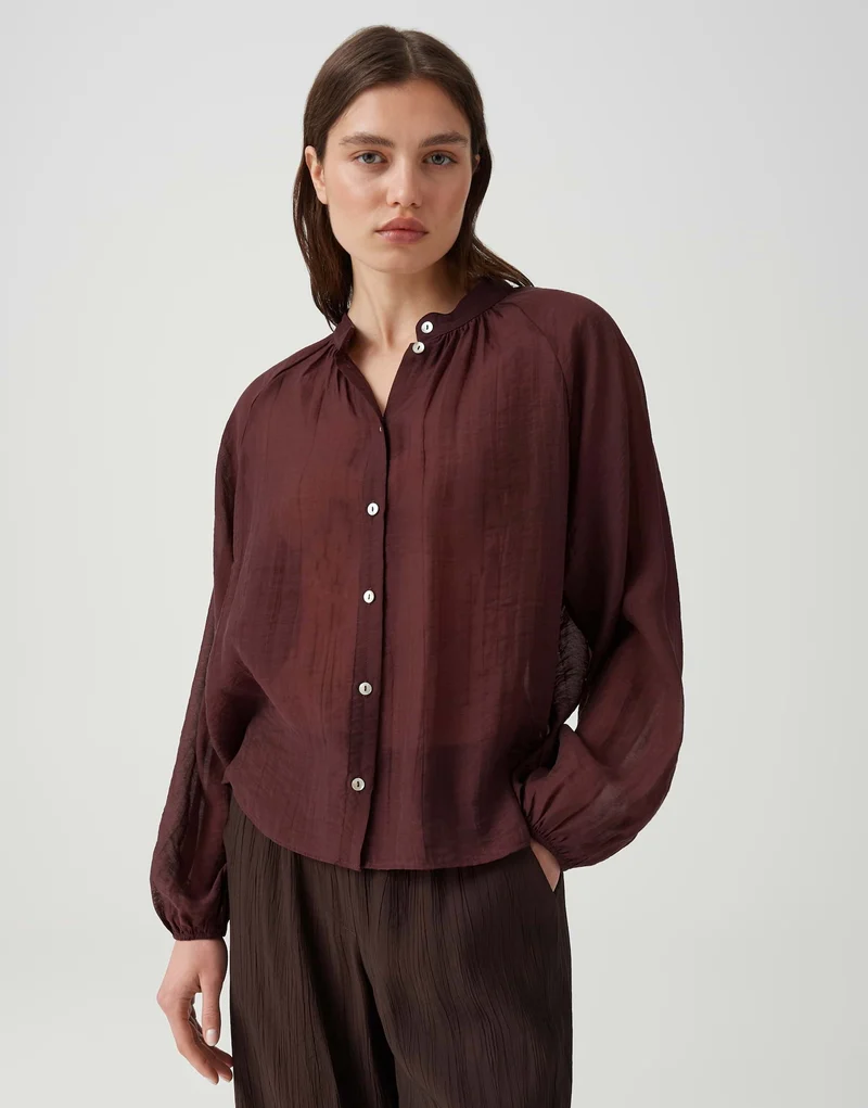FABRIELLE Oversized Tunikabluse im Crash Effekt