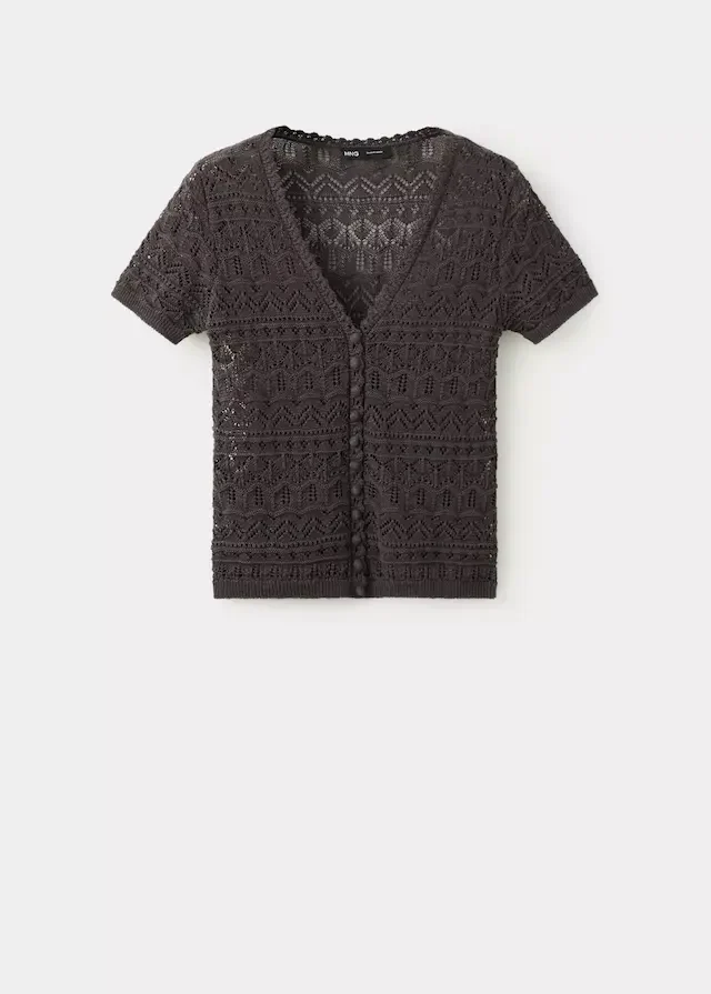 SIKAN Cardigan aus Lochstrick