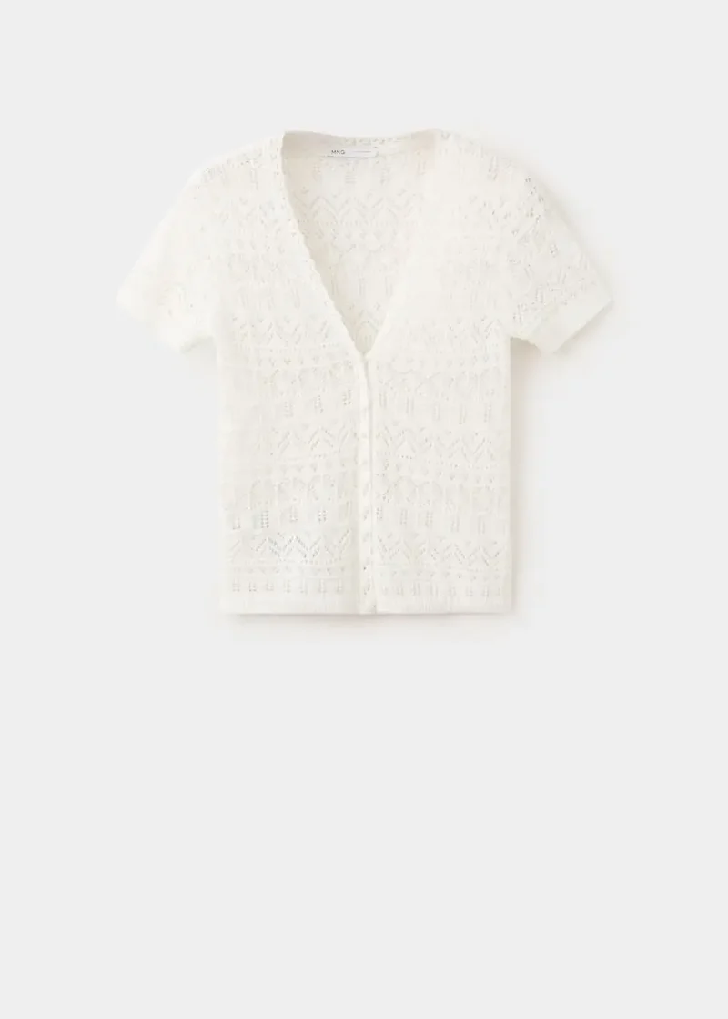 SIKAN Cardigan aus Lochstrick
