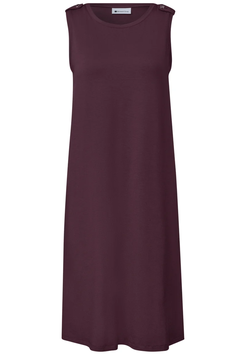Jerseykleid mit Rundhals und Knopfdetail
