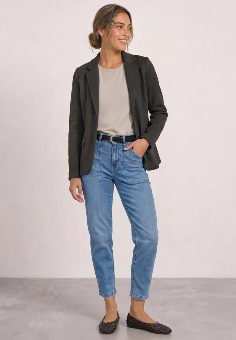 Basic Blazer mit Reverskragen und Dessin