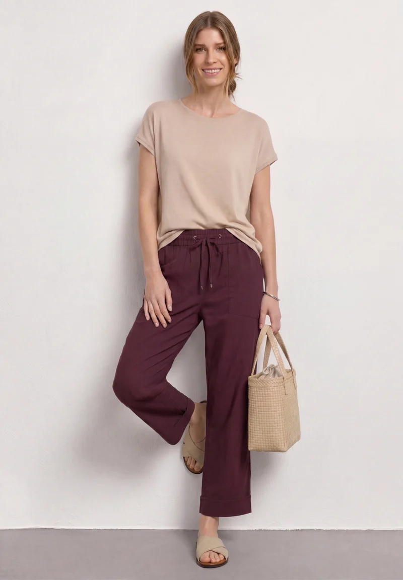AMALIA Straight Leg Hose mit Turn-Up
