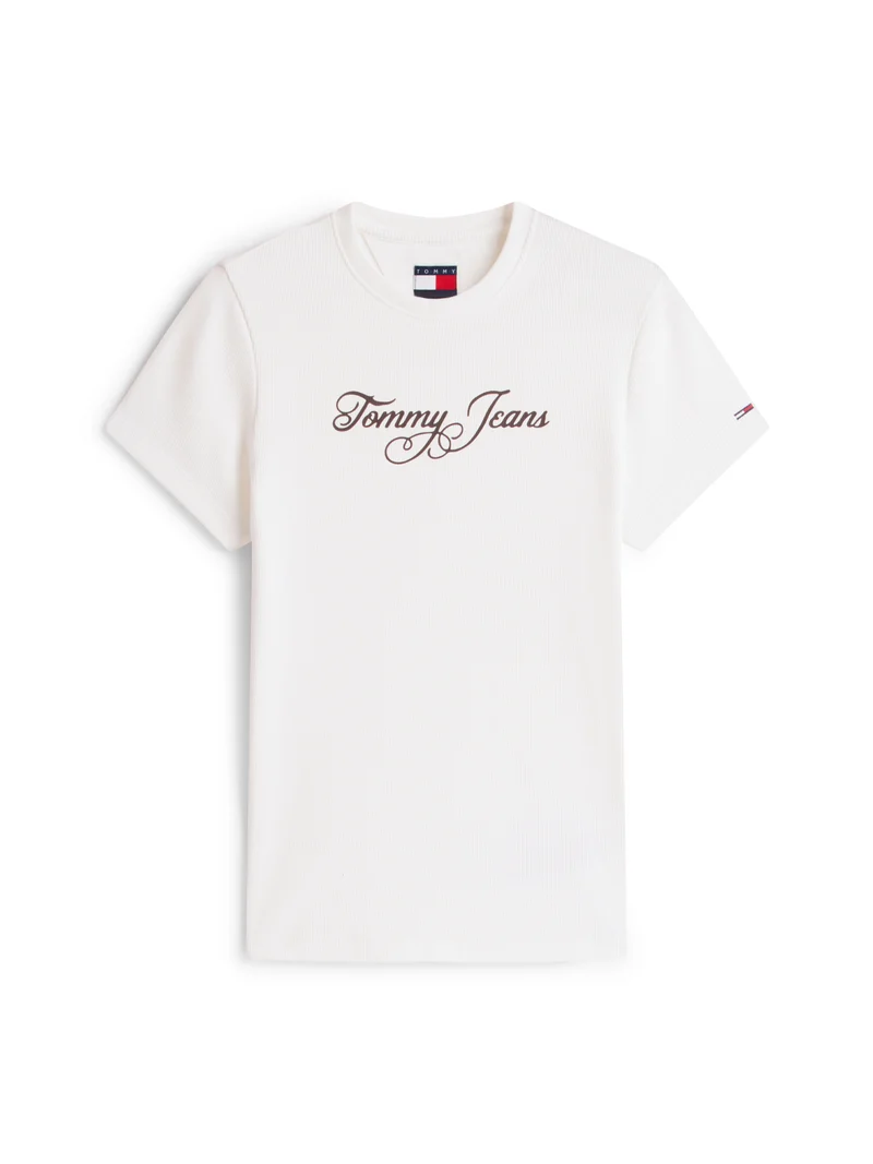 T-Shirt mit Rippenstruktur