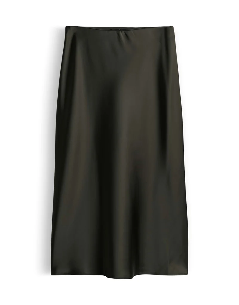 ODINI SLEEK Midirock aus fließendem Satin