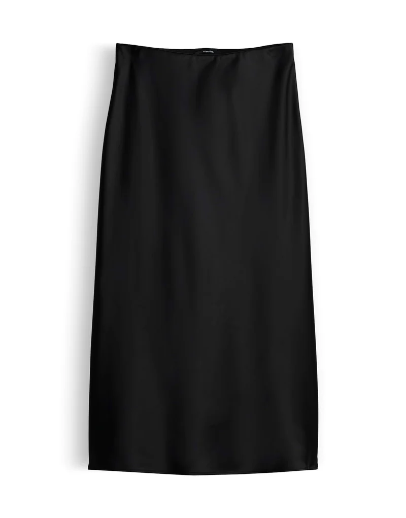 ODINI SLEEK Midirock aus fließendem Satin