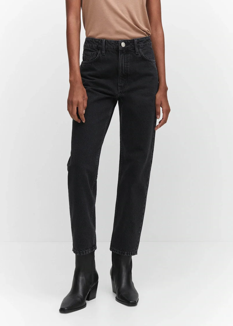 Mom Jeans mit hohem Bund
